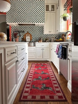 Zebras Red Rug