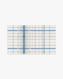 Irene Plaid Ivory & Blue Multicolour Rug 90x150 £139