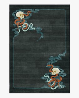 Serpentine Charcoal Flatwoven Rug