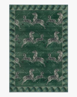 Zebras Green Rug