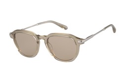 Barbour BAS-3107 Tan Crystal & Silver Round Men's Sunglasses