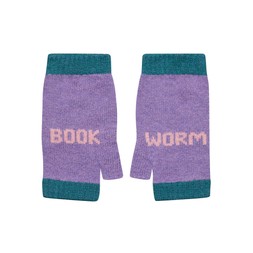 Bookworm Mittens in Violet & Calamine £42