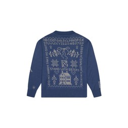 Rear- Cross Stitch Jumper in Midnight & Putty