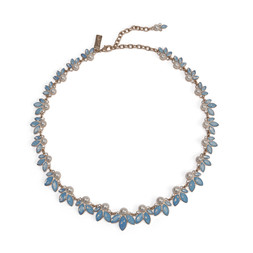 BLUE OPAL LEAF AND PEARL CRYSTAL CHOKER NECKLACE £50 BY LOVETT & CO
