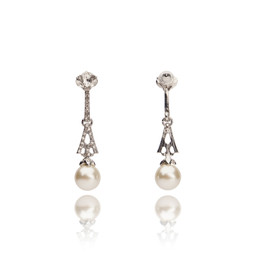 CRYSTAL AND PEARL EIFFEL TOWER EARRINGS £32 BY LOVETT & CO