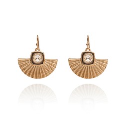 Gold Fan Deco Earrings £35 by Lovett and Co
