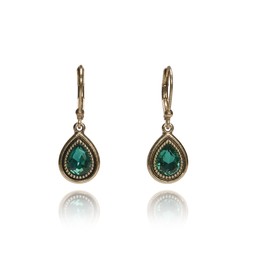 N MINI EMERALD TEAR DROP EARRINGS £24 BY LOVETT & CO