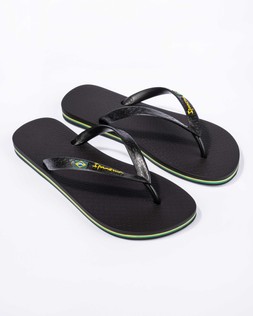 Mens Classic Brazil II Flip Flops Black - £20