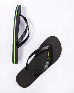 Mens Classic Brazil II Flip Flops Black - £20