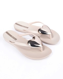 Maxi Heart Flip Flop Beige - £26