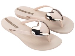 Maxi Heart Flip Flop Beige - £26