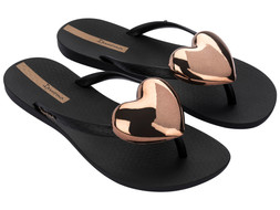 Maxi Heart Flip Flop Black - £26