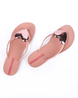 Maxi Heart Flip Flop Nude - £26