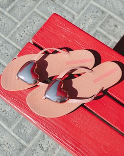 Maxi Heart Flip Flop Nude - £26