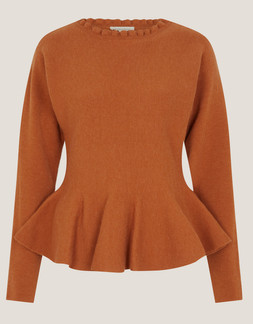 Peony Peplum Jumper Yellow