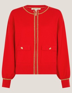 Nolan Knit Bomber Jacket Red
