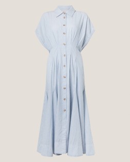 Dory Stripe Midi Shirt Dress Blue