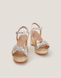 Sophie Mixed Metallic Platform Heels Multi