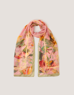 Aimee Lou Large Floral Silk Scarf Pink