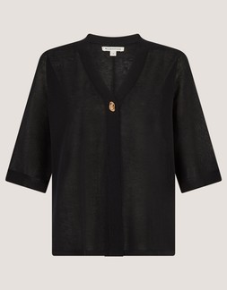 Beth Short Sleeve Cardigan Black