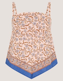 Ari Floral Scarf Bandeau Top Blue