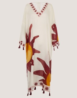 Anissa Sun Print Midi Kaftan