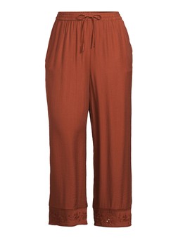 The Very Collection Curve Brown Broiderie Co Ord Trousers £28