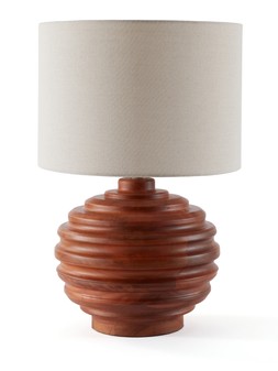 Very Home Wood Turned Table Lamp - Walnut £80