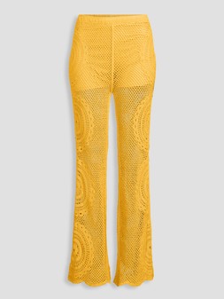 Michelle Keegan Crochet Kickflare Co Ord Trousers - Yellow £55