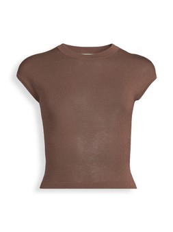Michelle Keegan Knitted T Shirt - Brown - £28