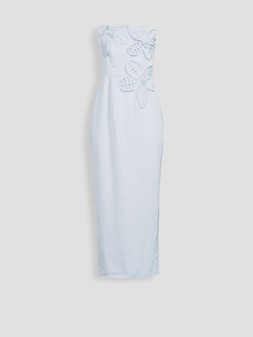 Michelle Keegan x Very LINEN APPLIQUE BANDEAU DRESS, £70