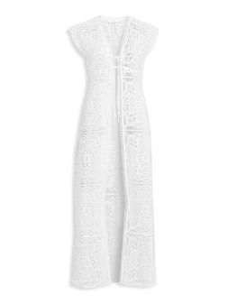 Michelle Keegan Longline Lace Top - White - £65