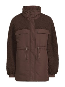 The Very Collection Contrast Borg Waist Detail Coat - Chocolate £65