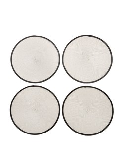 VRM15 The Very Collection Set of 4 Natural Round Placemats - Black £10