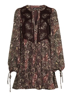 WL0P1 The Very Collection Velvet Embroidered Mini Dress £40