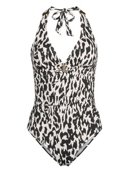 WO3T6 The Very Collection Shape Enhancing Mono Print Ruched Swimsuit £28