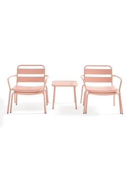 WSEOV The Very Collection Riviera Bistro Set With Footstools - Peach £230
