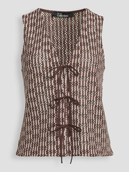 WSI81 The Very Collection Crochet Tie Front Top Co-ord £22