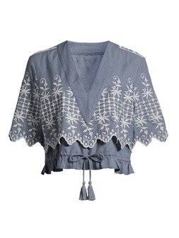 WSQIS The Very Collection Embroidered Tie Waist Blouse £35