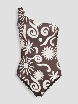 WTKEW The Very Collection Shape Sculpting Asymmetric Printed Swimsuit £28
