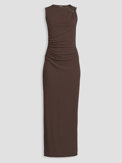 WXFJO The Very Collection Trim Detail Ruched Maxi Dress brown £35