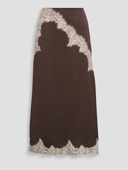 WXVYE The Very Collection Satin Lace Trim Midi Skirt £35