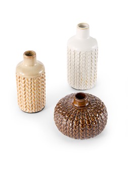 WZFFD The Very Collection Set of 3 'Knit' Bud Vases £20 2