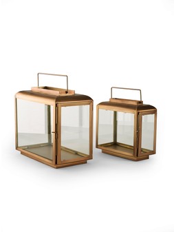 X0ASN X0ASN The Very Collection Set of 2 Antique Brass Metal Lanterns £40 2