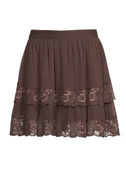 X447R​ The Very Collection Brown Frill Mini Skirt £30