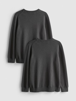 PRIMARK 2PK KNIT SCHOOL JUMPER, GREY, £8 (4)