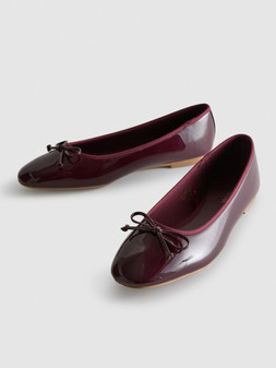 PRIMARK BALLERINA FLAT BURGUNDY £5 €6 NE€69 RON30 HUF2200 PLN26 CZK155