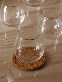 PRIMARK EDIT GOLD TRIM TUMBLER GLASS CLEAR £5 €6 RON30 PLN26 CZK155