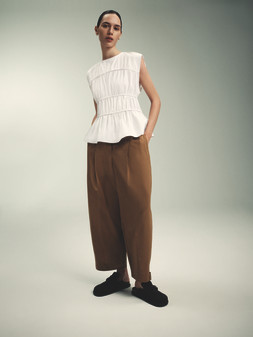 PRIMARK EDIT SLEEVELESS SHIRRED TOP, £16, €18, $24, RON90, PLN80, CZK470