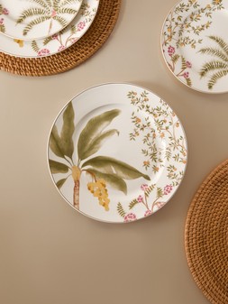 PRIMARK EDIT TROPICAL DINNER PLATE CREAM £8 €10 RON50 PLN43 CZK260
